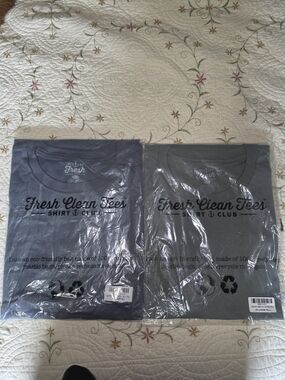 FRESH clean tees Selling As A 2 Pack Crew Neck T-Shirt - Gray & Green Size 3XLT